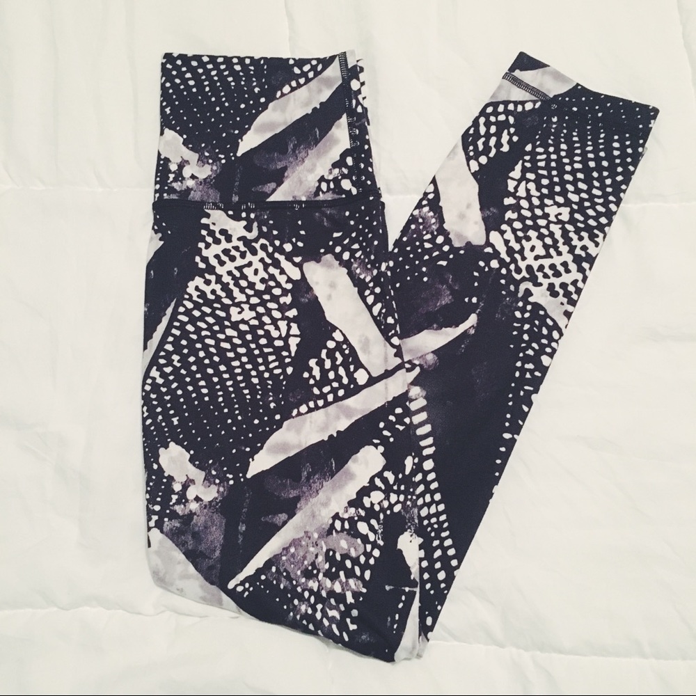 LULULEMON Wunder Under Tights/Leggings Black&White